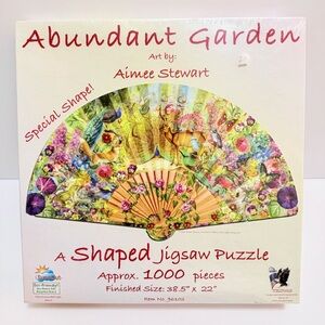 Brand New Sealed Abundant Garden 1000-Piece Fan Shaped Jigsaw Puzzle – SunsOut